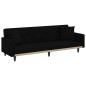 vidaXL Sofá cama con cojines tela negro
