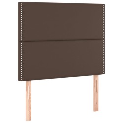 vidaXL Cabeceros 2 unidades de cuero sintético marrón 100x5x78/88 cm
