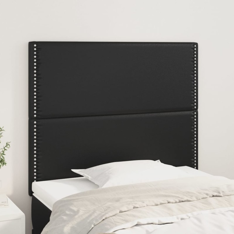 vidaXL Cabeceros 2 unidades de cuero sintético negro 90x5x78/88 cm vidaXL Cabeceros 2 unidades de cuero sintético negro 90x5x78/88 cm