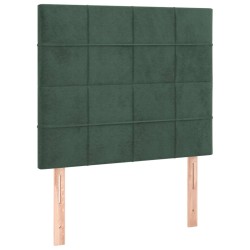 vidaXL Cabeceros 2 unidades de terciopelo verde oscuro 100x5x78/88 cm