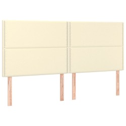vidaXL Cabeceros 4 unidades cuero sintético color crema 100x5x78/88 cm