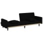 vidaXL Sofá cama con cojines tela negro