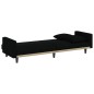 vidaXL Sofá cama con cojines tela negro