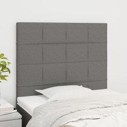 vidaXL Cabeceros 2 unidades de tela gris oscuro 100x5x78/88 cm