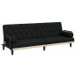 vidaXL Sofá cama con reposabrazos tela negro vidaXL Sofá cama con reposabrazos tela negro