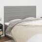 vidaXL Cabeceros 4 unidades de tela gris claro 80x5x78/88 cm