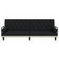 vidaXL Sofá cama con reposabrazos tela negro vidaXL Sofá cama con reposabrazos tela negro
