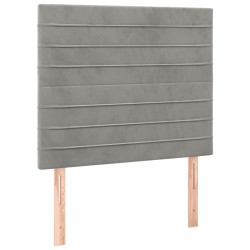 vidaXL Cabeceros 2 unidades de terciopelo gris claro 90x5x78/88 cm