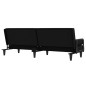 vidaXL Sofá cama con reposabrazos tela negro vidaXL Sofá cama con reposabrazos tela negro