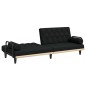 vidaXL Sofá cama con reposabrazos tela negro vidaXL Sofá cama con reposabrazos tela negro