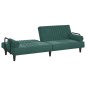 vidaXL Sofá cama con reposabrazos terciopelo verde oscuro vidaXL Sofá cama con reposabrazos terciopelo verde oscuro