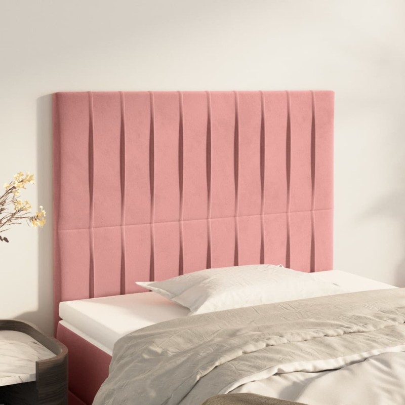 vidaXL Cabeceros 2 unidades de terciopelo rosa 90x5x78/88 cm vidaXL Cabeceros 2 unidades de terciopelo rosa 90x5x78/88 cm