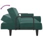vidaXL Sofá cama con reposabrazos terciopelo verde oscuro vidaXL Sofá cama con reposabrazos terciopelo verde oscuro