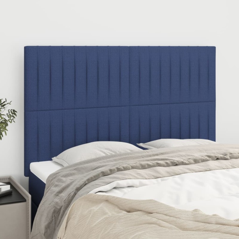 vidaXL Cabeceros 4 unidades tela azul 72x5x78/88 cm vidaXL Cabeceros 4 unidades tela azul 72x5x78/88 cm