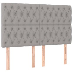 vidaXL Cabeceros 4 unidades tela gris claro 72x7x78/88 cm