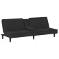 vidaXL Sofá cama con portavasos terciopelo negro vidaXL Sofá cama con portavasos terciopelo negro