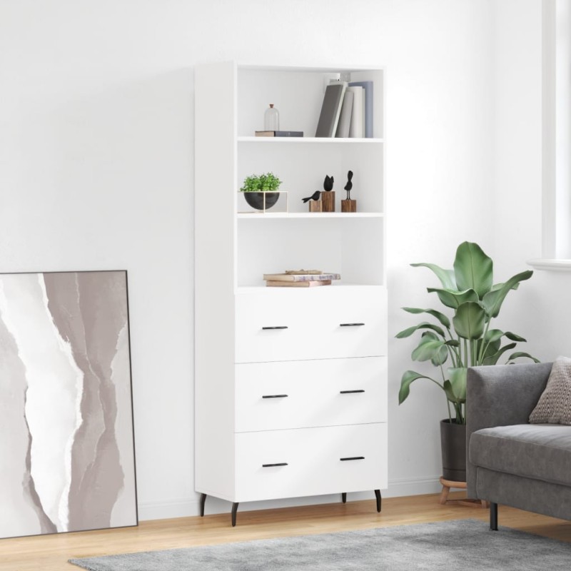 vidaXL Aparador alto madera contrachapada blanco 69,5x34x180 cm vidaXL Aparador alto madera contrachapada blanco 69,5x34x180 cm