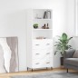 vidaXL Aparador alto madera contrachapada blanco 69,5x34x180 cm vidaXL Aparador alto madera contrachapada blanco 69,5x34x180 cm