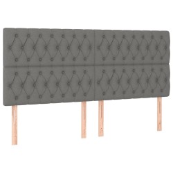vidaXL Cabeceros 4 unidades de tela gris oscuro 100x7x78/88 cm