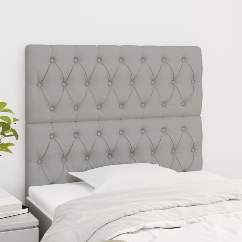 vidaXL Cabeceros 2 unidades de tela gris claro 100x7x78/88 cm vidaXL Cabeceros 2 unidades de tela gris claro 100x7x78/88 cm