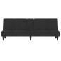 vidaXL Sofá cama con portavasos terciopelo negro vidaXL Sofá cama con portavasos terciopelo negro