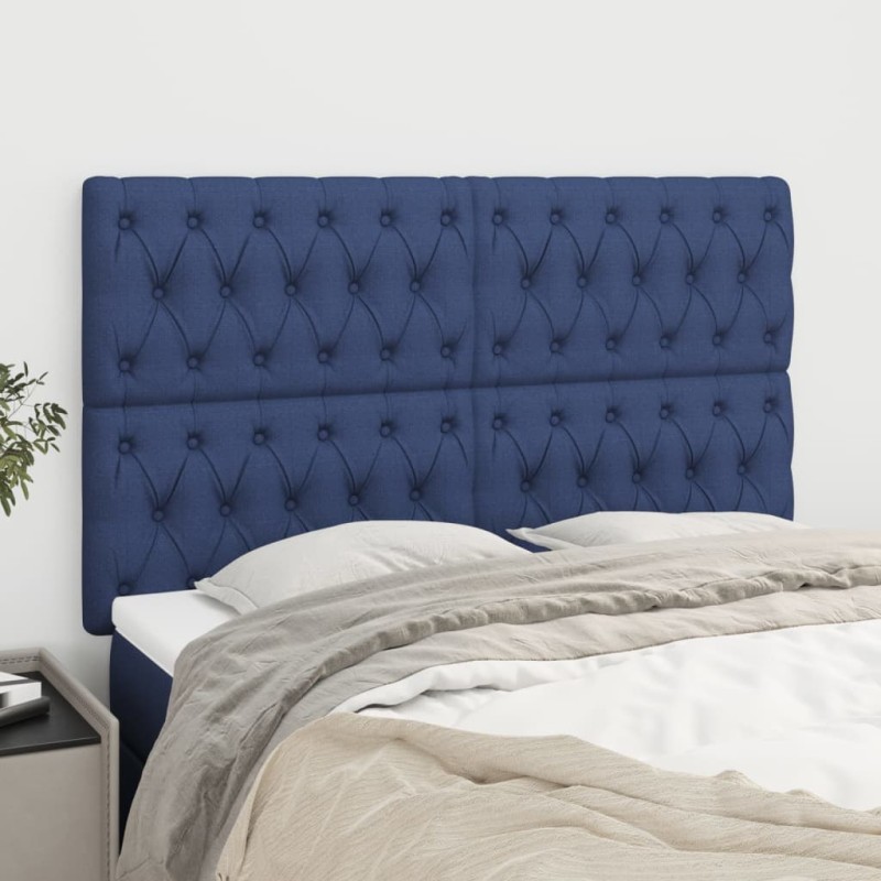 vidaXL Cabeceros 4 unidades tela azul 72x7x78/88 cm vidaXL Cabeceros 4 unidades tela azul 72x7x78/88 cm