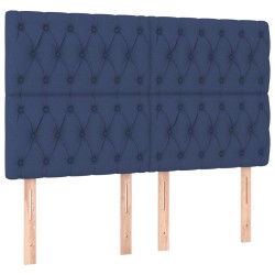 vidaXL Cabeceros 4 unidades tela azul 72x7x78/88 cm