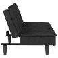 vidaXL Sofá cama con portavasos terciopelo negro vidaXL Sofá cama con portavasos terciopelo negro