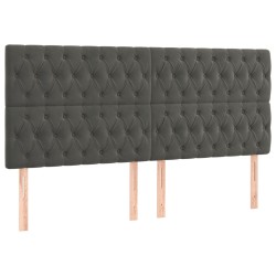 vidaXL Cabeceros 4 unidades de terciopelo gris oscuro 100x7x78/88 cm