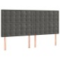 vidaXL Cabeceros 4 unidades de terciopelo gris oscuro 100x5x78/88 cm vidaXL Cabeceros 4 unidades de terciopelo gris oscuro 100x5x78/88 cm