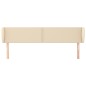 vidaXL Cabecero de tela color crema 183x23x78/88 cm