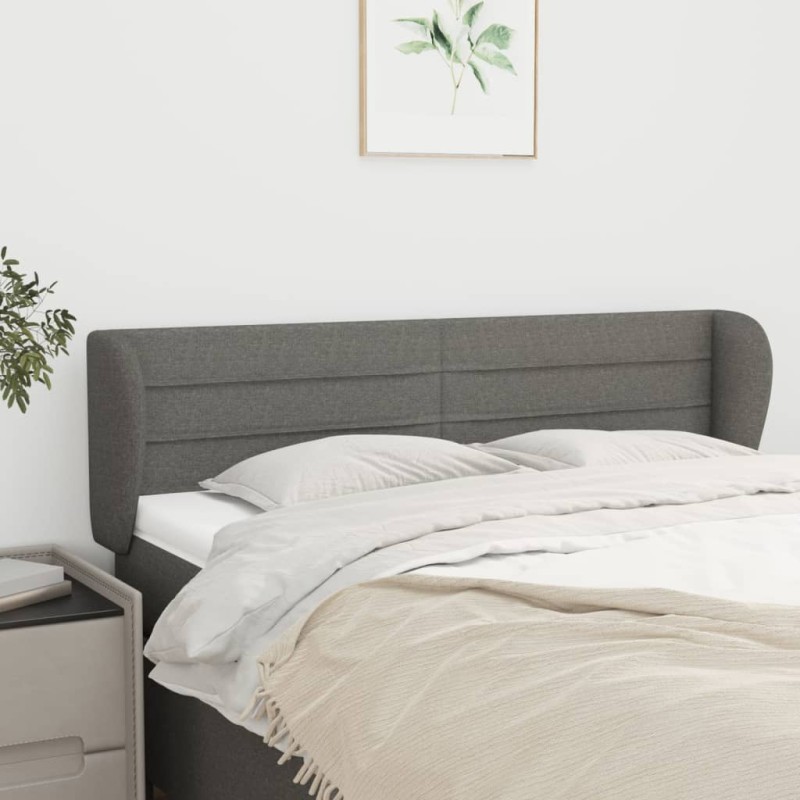 vidaXL Cabecero de tela gris oscuro 147x23x78/88 cm vidaXL Cabecero de tela gris oscuro 147x23x78/88 cm