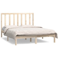 vidaXL Estructura de cama madera maciza de pino 135x190 cm