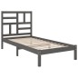 vidaXL Estructura de cama de madera maciza gris 100x200 cm vidaXL Estructura de cama de madera maciza gris 100x200 cm