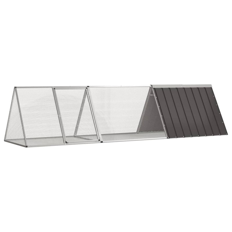 vidaXL Jaula de conejos acero galvanizado antracita 302,5x80,5x71 cm vidaXL Jaula de conejos acero galvanizado antracita 302,5x80,5x71 cm
