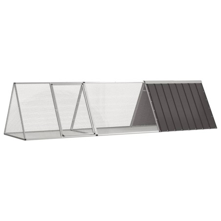 vidaXL Jaula de conejos acero galvanizado antracita 302,5x80,5x71 cm