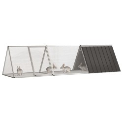 vidaXL Jaula de conejos acero galvanizado antracita 302,5x80,5x71 cm