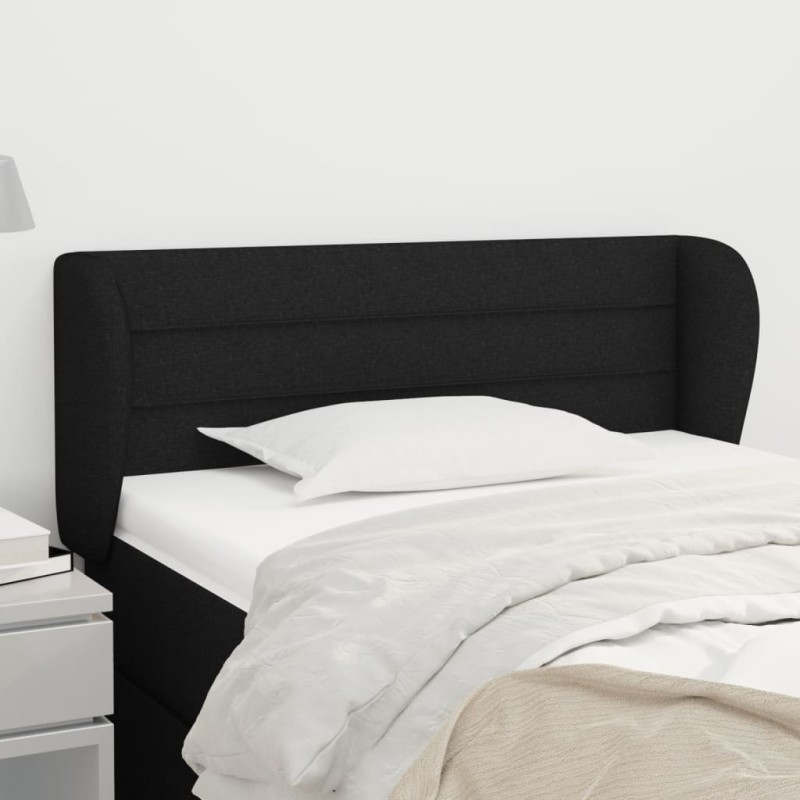 vidaXL Cabecero de tela negro 83x23x78/88 cm vidaXL Cabecero de tela negro 83x23x78/88 cm
