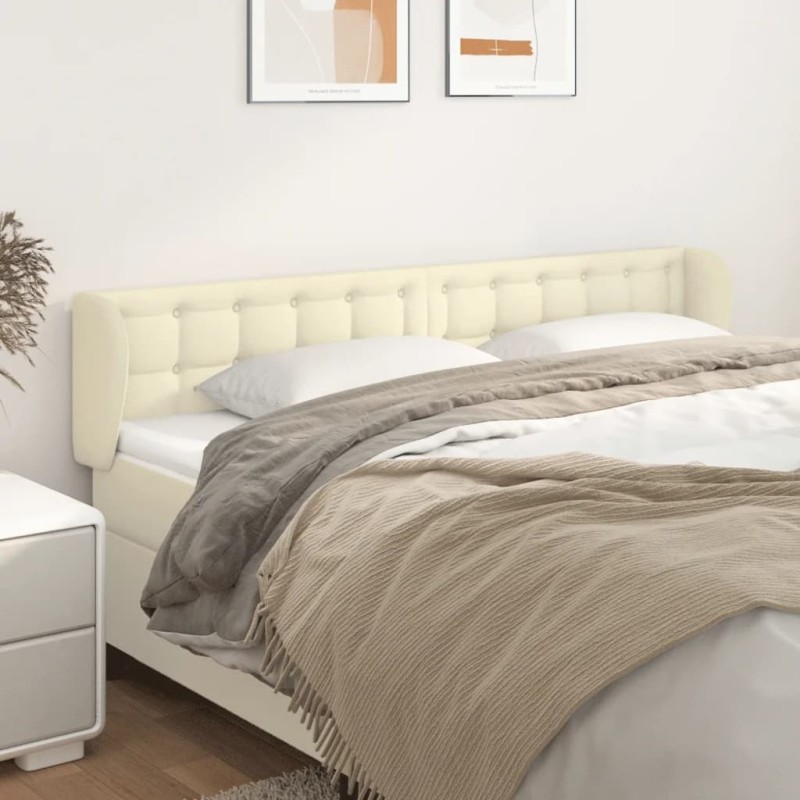vidaXL Cabecero de cuero sintético color crema 183x23x78/88 cm vidaXL Cabecero de cuero sintético color crema 183x23x78/88 cm