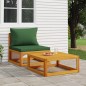 vidaXL Sofás de jardín 2 pzas con cojines madera maciza acacia