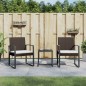 vidaXL Set comedor de jardín 3 pzas y cojines PP aspecto ratán marrón vidaXL Set comedor de jardín 3 pzas y cojines PP aspecto ratán marrón