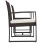 vidaXL Set comedor de jardín 3 pzas y cojines PP aspecto ratán marrón vidaXL Set comedor de jardín 3 pzas y cojines PP aspecto ratán marrón