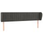 vidaXL Cabecero de terciopelo gris oscuro 203x23x78/88 cm