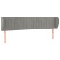 vidaXL Cabecero de terciopelo gris claro 183x23x78/88 cm vidaXL Cabecero de terciopelo gris claro 183x23x78/88 cm