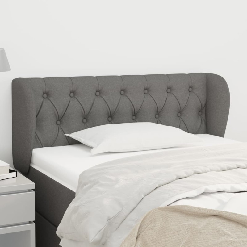 vidaXL Cabecero de tela gris oscuro 93x23x78/88 cm
