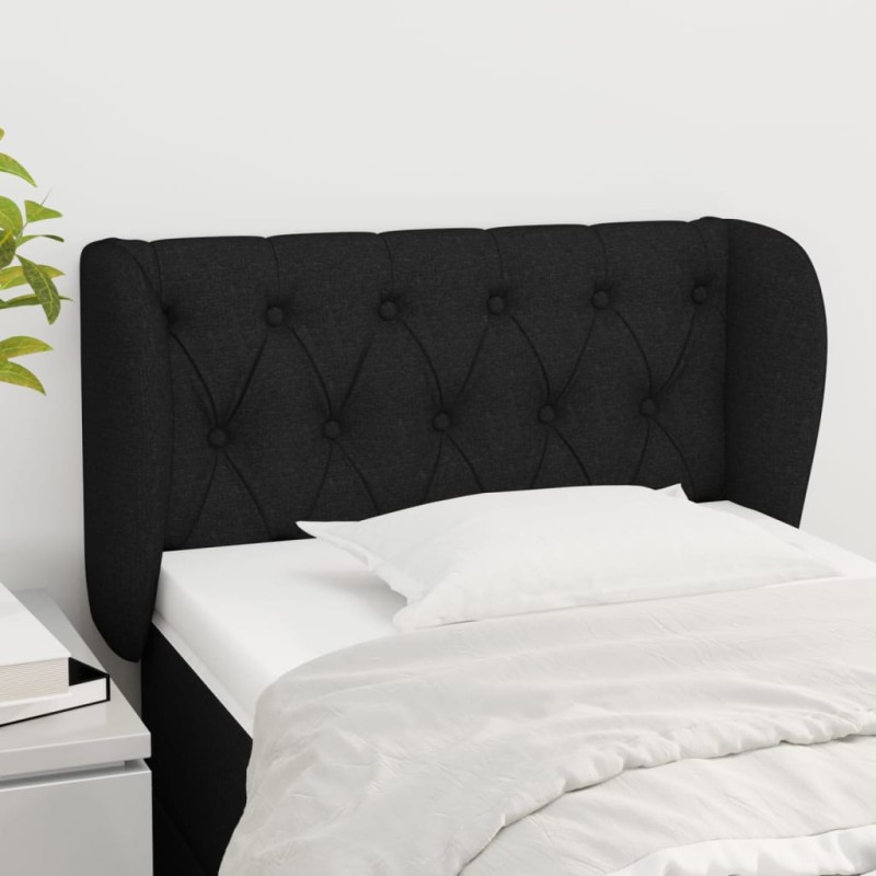 vidaXL Cabecero de tela negro 83x23x78/88 cm vidaXL Cabecero de tela negro 83x23x78/88 cm