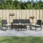 vidaXL Set comedor de jardín 5 pzas con cojines PP aspecto ratán negro vidaXL Set comedor de jardín 5 pzas con cojines PP aspecto ratán negro