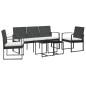vidaXL Set comedor de jardín 5 pzas con cojines PP aspecto ratán negro vidaXL Set comedor de jardín 5 pzas con cojines PP aspecto ratán negro