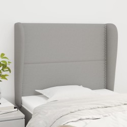 vidaXL Cabecero con orejas de tela gris claro 83x23x118/128 cm