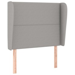 vidaXL Cabecero con orejas de tela gris claro 83x23x118/128 cm
